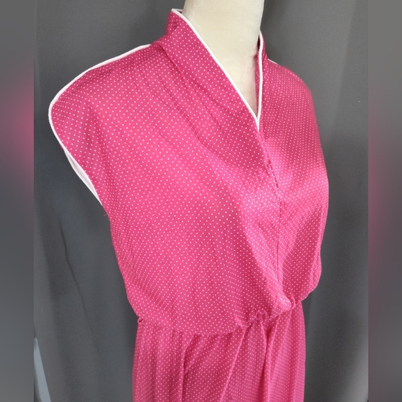 Vintage 70s pink and white swiss dot sears the fashion place - Picture 4 of 6